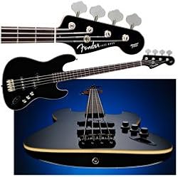 Fender Aerodyne(TM) Jazz Bass&reg;, Black, Rosewood Fretboard