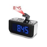 Electrohome ELE-CR916E AM/FM Projection Alarm Clock Radio with Jumbo 1.8