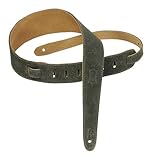 Levy's Leathers MS60JR-DGR 2.5-inch Tapered Suede-Leather Kids' Guitar Strap,Dark Green
