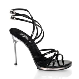Buy 4 1 2 Inch Sexy Ladies Dress Shoes Strappy Ankle Wrap High Heeled Shoe Baby Pink Black Silver by SummitFashion