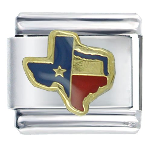 Childrens Toyshop  Jewelry : Texas State Flag Italian Charms Bracelet Link