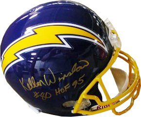 Kellen Winslow signed San Diego Chargers Replica Helmet HOF 95