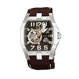 Orient Mens Power Reserve Semi-Skeleton Brown Automatic Watch #CFTAB003T by Orient
