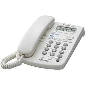 Remanufactured Panasonic KX-TSC14W Corded 2-Line Phone with Caller ID (White)