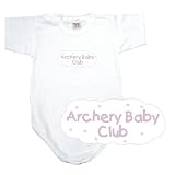BABY BODYSUIT WHITE  PINK CLOUD ARCHERY CLUB  6 - 9 Months
