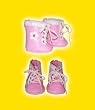 Pink Floral Boots clothes fits 12" Snuggl'ems, 8" - 10" Stuffed Animal kits & most Webkinz & Shining Star animals