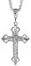 Sterling Silver 1 7/8 (48 mm) Diamond Cut Cross Pendant