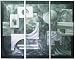 Nova WG42545 Jon Gilmore Geo-Met-Ricks 3 Piece Wall Graphic Silver/Rust
