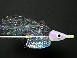 NEW FLIES Nuclee-r Holographic & Glow in Dark Pearlescent Croc-Hide Floating Head Tube & Trolling Turbulator Fly #121