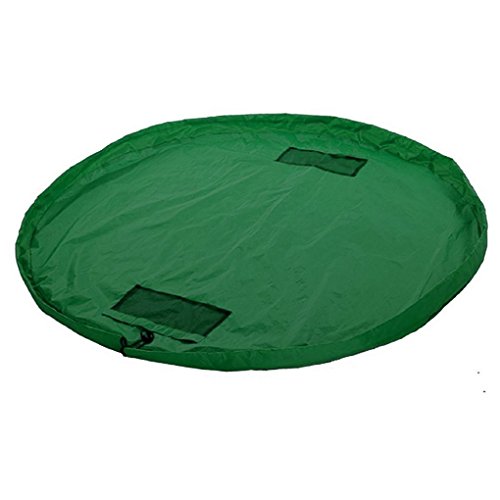 ERolldeeP Homecube Large 60 Inch Diameter Large Portable Kids Children Infant Baby Play Mat Toys Storage Bags Organizer Quick Pouch Green Color