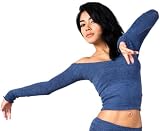 Sexy Denim Two Piece Stretch Knit Low Rise Tights & Ballet Neck Top Outfit by KD dance, Sexy, Smart & Healthy, Sophisticated & Cozy, Soft & Warm, Made In New York City USA