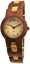 Tense Ladies Sandalwood Maple Two Toned Round Wrist Watch L7103SM