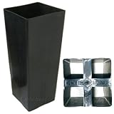 phalaenopsis pots:10 Inch Tall Square Black Plastic Cymbidium Pot