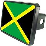 Jamaican Flag Custom Hitch Plug Novelty Trailer Hitch Cover from Redeye Laserworks