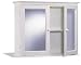 Wood Bathroom Vanity Wall Cabinet w/ Double Mirror Door