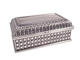 Personalized Large Antique Style Silver Plated Jewelry Box with Free Engraving & Shipping
