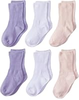 Stride Rite Girls' 6 Pack Solid Turn Cuff Socks
