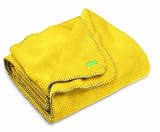 Ambajam Jumbo Cuddle Blanket (Lemon Drop with Periwinkle Gray Trim)