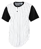 Striped Two-Button Baseball Jersey