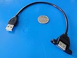＜ケースに取り付ける接続端子＞取付穴付接続端子 USB＜ケース　Aタイプ　メス⇔USB　Aタイプオス＞　1個　コード長　約220mm　＜usb-143＞