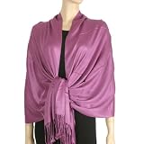100% Natural Bamboo Eco Friendly Pashmina Shawl Stole, Purple