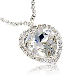 Large 1.5" Swarovski Crystal Heart Pendant Necklace Fashion Jewelry