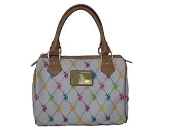 U.S.POLO ASSN Satchel Handbag White Multi-Color: Handbags: Amazon.com