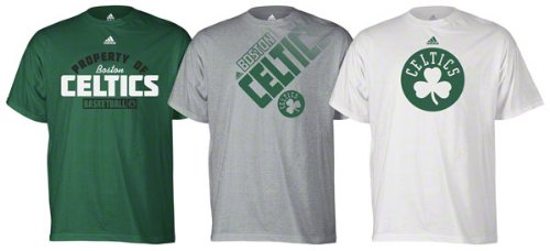NBA Men's Boston Celtics Triple Threat Three Pack Tees (Kelly, Large)