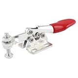 uxcell トグルクランプ　トグルクリップ　プラスチック　メタル　レッド　シルバートーン　1個　30g