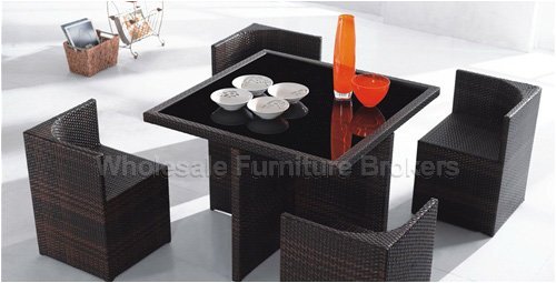 5 PC Abigail Patio Square Dining Room Furniture Set by True Contemporary