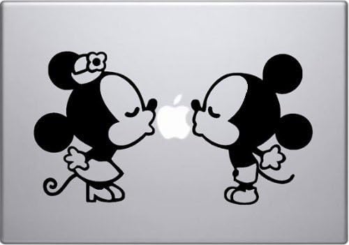 Mickey Mouse u0026 Minnie Mickey and Minnie seal sticker decal for macbook Mac Book ( Black )