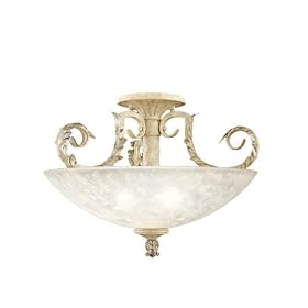 Pompeii Semi Flush Light in Aged Parchment by Thomas Lighting