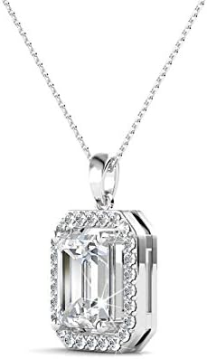 BlackGift Swarovski Wedding Crystal Pendant Necklace Streling Silver Necklace