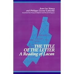 The Title of the Letter: Reading of Lacan (SUNY Series in Contemporary Continental Philosophy)