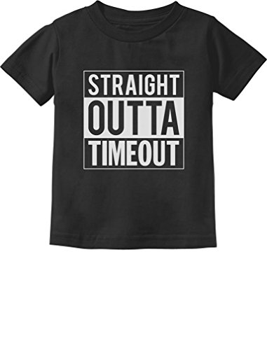 TeeStars – Straight Outta Timeout Funny Toddler/Infant Kids T-Shirt 3T Black