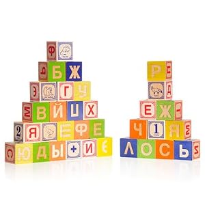 Uncle Goose Russian Alphabet Wooden Blocks - Made in the USA by 