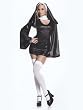 Sexy Black Mini Dress Nun Costume Religious Theatre Costumes Naughty Nun Biblical Catholic