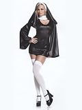 Sexy Black Mini Dress Nun Costume Religious Theatre Costumes Naughty Nun Biblical Catholic