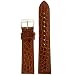 Watch Band Genuine Crocodile Cognac Brown Padded Stitched Mens 22 millimeter