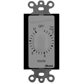 Westek TMSW12HS Hardwire Indoor In-Wall 12 Hour Mechanical Countdown Timer with Wallplate, Stainless