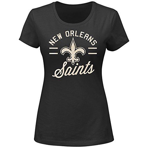 NFL New Orleans Saints Women's UZ7 Tee, Black, Medium