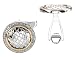 14K Yellow Gold and Sterling Silver Diamond Snake Skin Cuff Links, Round