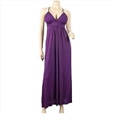 Purple Empire Waist Deep Cut Plus Size Maxi Dress