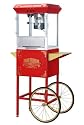 Red "Roosevelt" 8 Ounce Antique Popcorn Machine and Cart