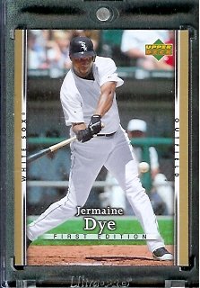2007 Upper Deck First Edition Baseball Card #67 Jermaine Dye Chicago White Sox - Mint Condition - In Protective Display Case !