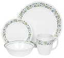 Corelle Livingware 16-Piece Dinnerware Set, Service for 4, Chocolate Mint