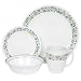 Corelle Livingware 16-Piece Dinnerware Set, Service for 4, Chocolate Mint