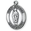 Sterling Silver St Patrick Medal and 24-inch Chain