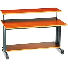 Safco 1928CY Extra Wide Adjustable Height Workstation, 48w x 25d x 41-1/2h, Cherry PVC Top