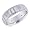 14K White Gold Vertical Ridged Design Men's Diamond Band Ring Size 8